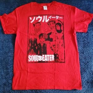 Vintage 2008 Anime Soul Eater Cast Red Black T-shirt Size L Brand New Rare